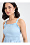 Women Blue Sleeveless Tiered Maxi Dress - 3