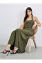 Plain Knit Halter Neck Sheath Maxi Dress - 3