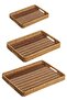 3-Piece Rattan Tray Decorative Tray Wicker Knitted Tray Light Cream - 2