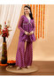 Printed V-Neck Kurta with Sharara Set