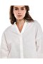 Solid Oversized Shirt with Classic Collar and Short Sleeves - 3