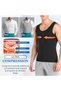 Men's Trainer Vest with Zipper Heat Trapping Zipper Sweat Enhancing Vest Sauna Suit Shirt - 4