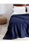Caline Double 100% Cotton Pique Duvet Cover Set - White/Navy Blue - 3