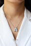 Steel Zircon Stone Letter Balloon Necklace-Silver Color - 3