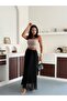 Black Donette Pleated Skirt - 3