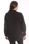 Trend42Plus Large Size Stone Print Detailed Woven Black Shirt - 4