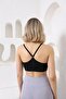 Women's Black Strap Padded Sports Bustier Njsport24 - 4