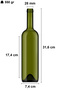 750ml Green Wine Bottle with Synthetic Cork Stopper and Hood Empty Pit Glass Bottle 2Pcs - 2