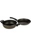 Paris 12 Pieces Lead-Colored Aluminum Cookware Set with Interior and Exterior Starflon Ma - 4