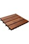 JMK - Outdoor Interlocking Deck Tiles, Wood-Look, Brown, 1 Box, 11 Pic (1 Square Meter)