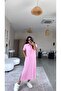 Pink Collar Long Modal Dress - 3