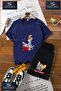 Children's Unisex “Tom and Jerry Drinking Straw“ Custom Printed Crew Neck T-Shirt - Shorts Set