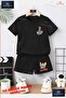 Child Unisex “Tom Head Jery Ust Left“ Custom Printed Crew Neck T-Shirt - Shorts Set