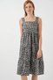 Women's Patterned Strap Midi Dress 2577 - Anthracite - 4