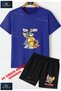 Kids Unisex “Tom and Jerry Sandivic Eating“ Custom Printed Crew Neck T-Shirt - Shorts Set