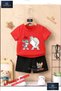 Children's Unisex “Tom and Jerry with Dog“ Custom Printed Crew Neck T-Shirt - Shorts Set