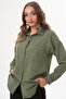 Women's Single Pocket Detailed Oversize Shirt 260192 - 265098 - 3