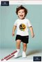 Children's Unisex “Smile One Eye Tongue Dollar“ Custom Printed Crew Neck T-Shirt - Shorts Set - 2