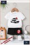 Kids Unisex “Car Tokyo Mountain on Her“ Custom Printed Crew Neck T-Shirt - Shorts Set