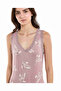 Patterned Sleeveless Nightdress with V-Neck - 2