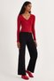 Women's Slim Fit Slim Fit Striped Long Sleeve Wide Neckline Blouse - 4