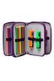 Purple Heart Girls Patterned Pvc Three Compartment Girls Organizer Pen Holder Pencil Case -Cp7002 - 4