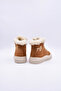 Keops Girls' and Boys' Genuine Leather Laced and Zippered Fur Lined Tan Color Boots - 7