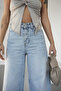Light Blue Women's Baggy Elephant Leg Jeans - 4