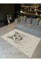 Mosso Wolf Themed Nature Motifs Detailed Pattern Woven Base Modern Decorative Carpet Mosso214 - 3