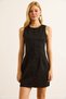 Women's Black Back Zipper Waist Seat Denim Dress Elb-19002521 - 2