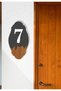 Vertical Laser Metal- Wood Apartment Site -Apartment Hotel Office Door Number 15X8Cm - Door Number 7 No 7 - 3