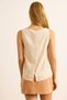 Women's Beige V-Neck Linen Look Flam Bell Blouse Blz-19003060 - 2