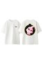 Kid Buu Yellow Circle Design Back Printed Cotton White Oversize T-Shirt