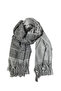 Light Gray Houndstooth Patterned Double Sided Winter Shawl