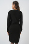 Women's Double Breasted Collar Knitwear Dress 15928 - Black - 7