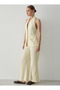 Yellow Backless Vest Pants Suit - 4