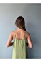 Women's Green Casual Midi Length Dress with Rope Strap - 5