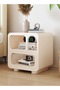 Nightstand with Rounded Corners & Glass Front Drawer 50x35x55 cm - 2