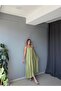 Women's Green Casual Midi Length Dress with Rope Strap - 4