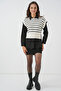 Women's Striped Knitwear Sweater 15926 - Ecru - 2