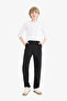 Straight Leg Gabardine School Black Boy's Trousers T8850A6/Bk81