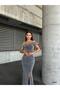 Slit Stone Flowers Dress Gray 583305 - 2