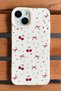 Case for iPhone 15 (2023) Cherry and Bow Pattern - Soft Silicone, Embossed Leather Texture Cover