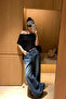 Black 5 Pack Women's Off Shoulder Boat Neck Oversize T-Shirt - 4