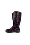 Women's Purple-Black Patterned Garden Rain Boots Emk2036-97 - 3