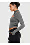 Women's Long Sleeve Cut Out Blouse – Cross Neckline, Crop Fit, Stretch Fabric - 3