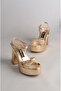 Select 363 platform high heel women's shoe (heel: 11 cm; platform: 3 cm) gold - 6