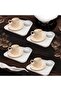 4-Piece Coffee Presentation Tray Plate Turkish Delight Holder - 4