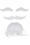 White self-adhesive fake beard, mustache, and eyebrow set - 8