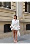 Women's Padded Balloon Sleeve Flowy Ruffle Shorts Extra Super Mini Dress - 4